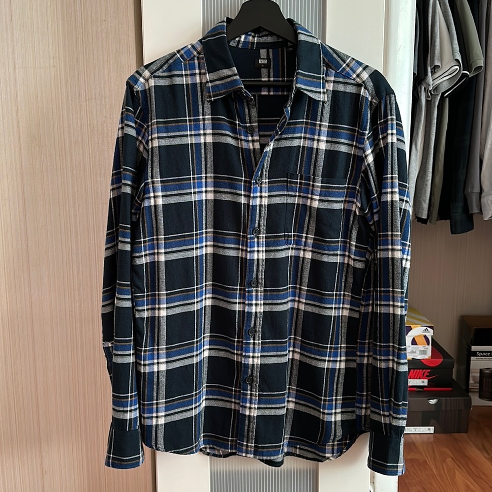 Uniqlo Navy Blue Flannel